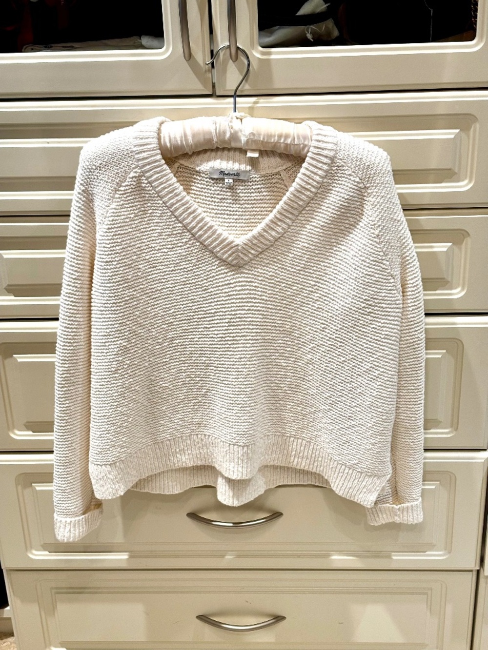 Madewell 100% Cotton V-Neck Sweater Size Small